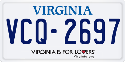 VA license plate VCQ2697