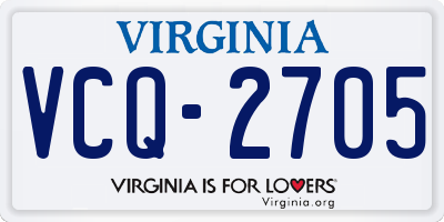 VA license plate VCQ2705