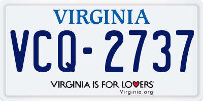 VA license plate VCQ2737