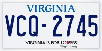 VA license plate VCQ2745