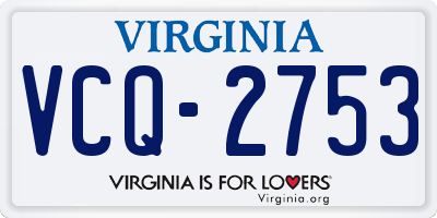 VA license plate VCQ2753