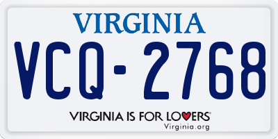 VA license plate VCQ2768