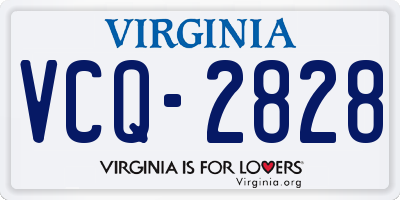 VA license plate VCQ2828