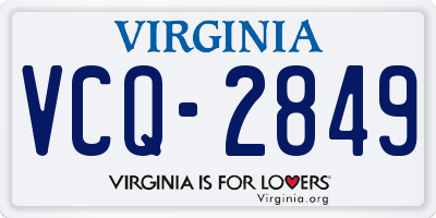 VA license plate VCQ2849