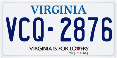 VA license plate VCQ2876