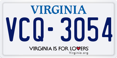 VA license plate VCQ3054
