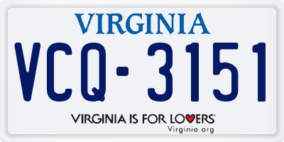 VA license plate VCQ3151