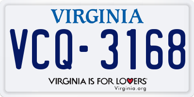 VA license plate VCQ3168