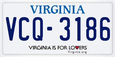 VA license plate VCQ3186