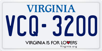 VA license plate VCQ3200