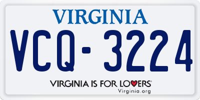 VA license plate VCQ3224