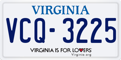 VA license plate VCQ3225