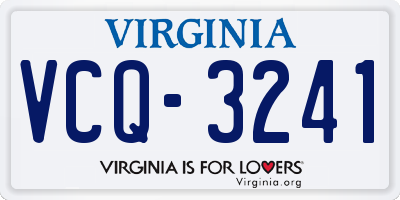 VA license plate VCQ3241