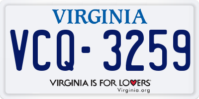 VA license plate VCQ3259