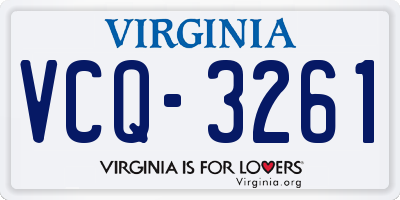 VA license plate VCQ3261