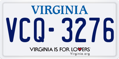 VA license plate VCQ3276