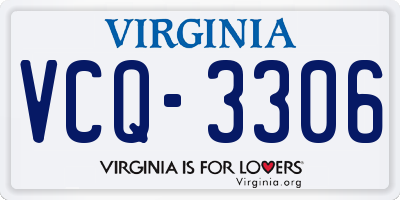 VA license plate VCQ3306