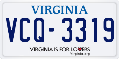 VA license plate VCQ3319