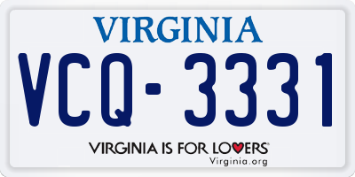 VA license plate VCQ3331