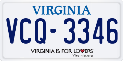VA license plate VCQ3346