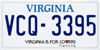 VA license plate VCQ3395