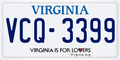 VA license plate VCQ3399