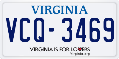 VA license plate VCQ3469