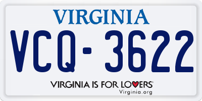 VA license plate VCQ3622
