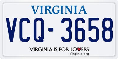 VA license plate VCQ3658