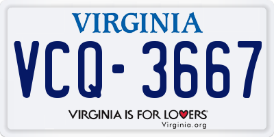 VA license plate VCQ3667