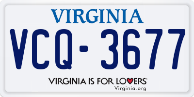 VA license plate VCQ3677