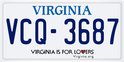 VA license plate VCQ3687