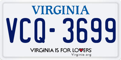 VA license plate VCQ3699