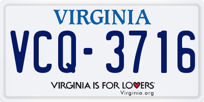 VA license plate VCQ3716
