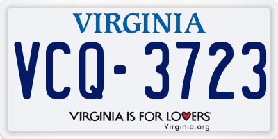 VA license plate VCQ3723