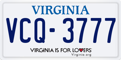 VA license plate VCQ3777