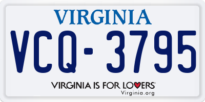 VA license plate VCQ3795