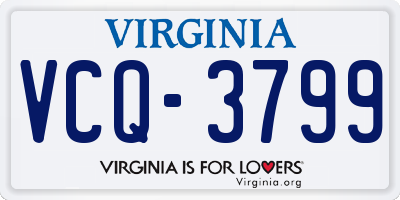 VA license plate VCQ3799