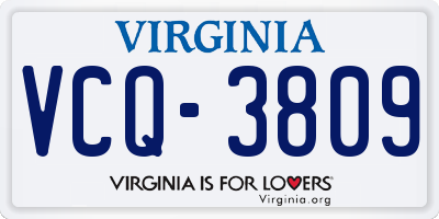 VA license plate VCQ3809