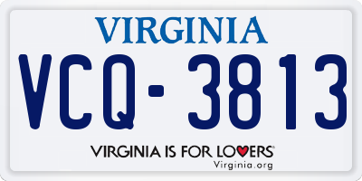 VA license plate VCQ3813
