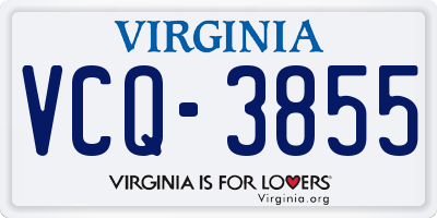 VA license plate VCQ3855