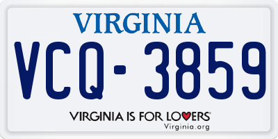 VA license plate VCQ3859