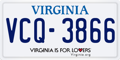 VA license plate VCQ3866