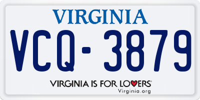 VA license plate VCQ3879