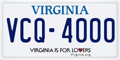 VA license plate VCQ4000
