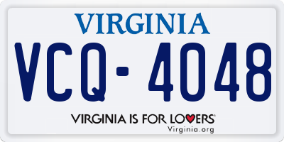 VA license plate VCQ4048