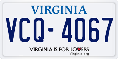 VA license plate VCQ4067