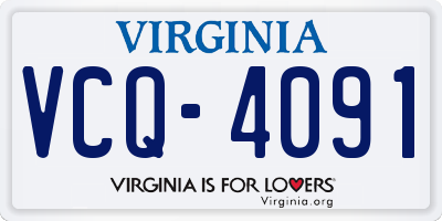 VA license plate VCQ4091