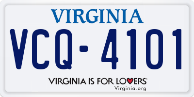 VA license plate VCQ4101