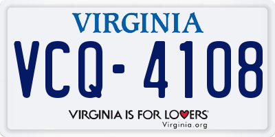 VA license plate VCQ4108
